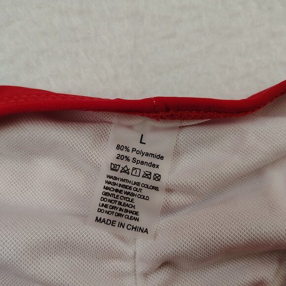 Red Strapless Cinched Cheeky Bikini Sz Large - Picture 5 of 9